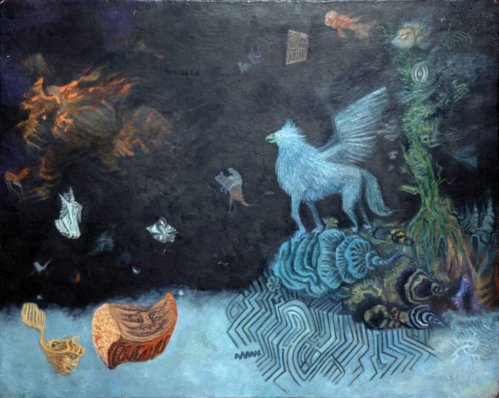 "Sobre las Nubes" con técnica óleo sobre lienzo, 2014.